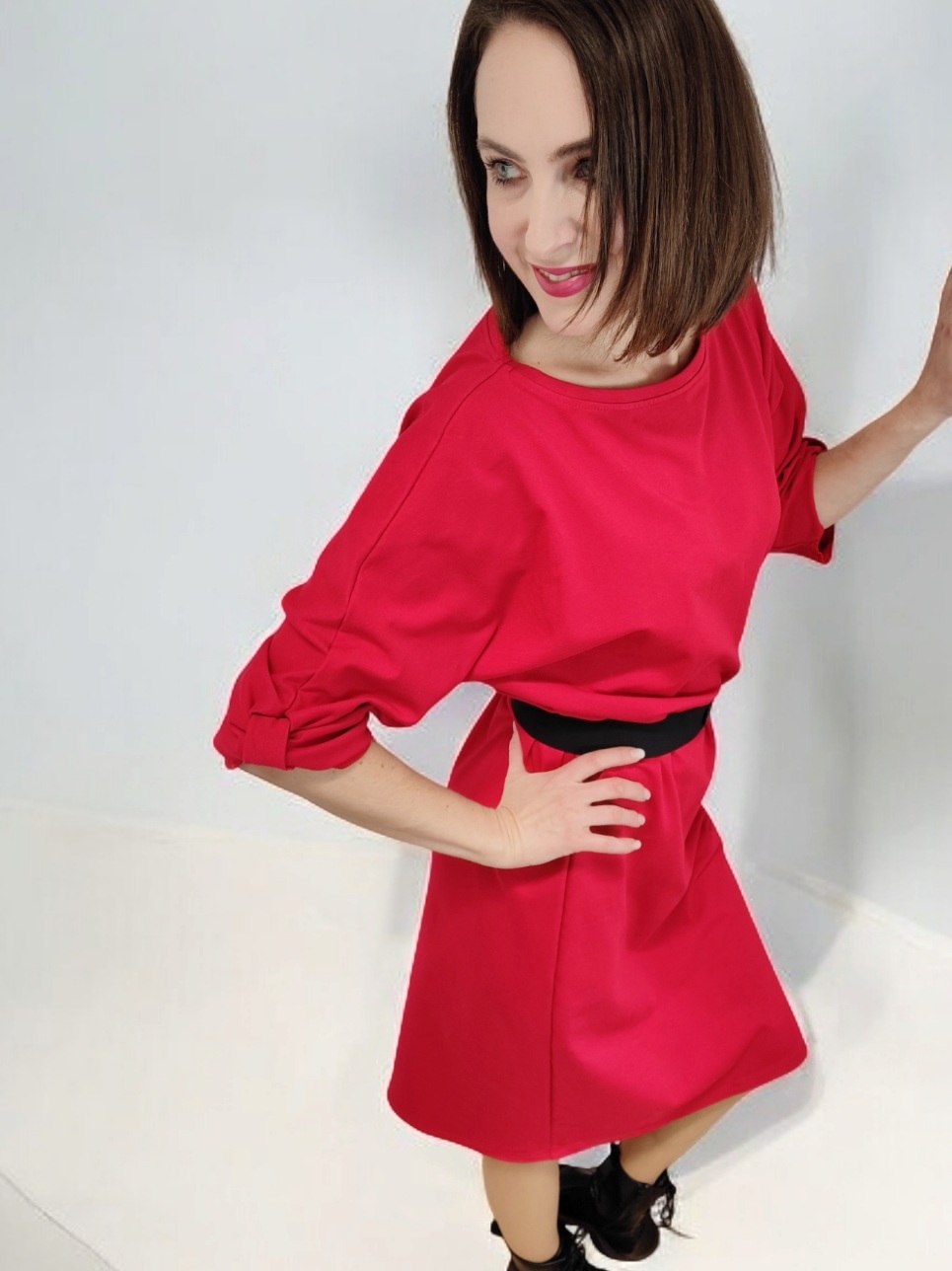 volné dámské šaty LAMIA červené pohodlné